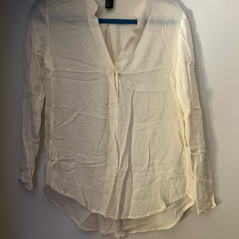 Size US 4 - H&M Cream Long Sleeve Blouse